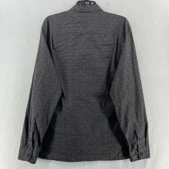 Urban Outfitters Button Up Men's L Brown Mix Paterned Long Sleeve Standard Fit - Picture 9 of 12